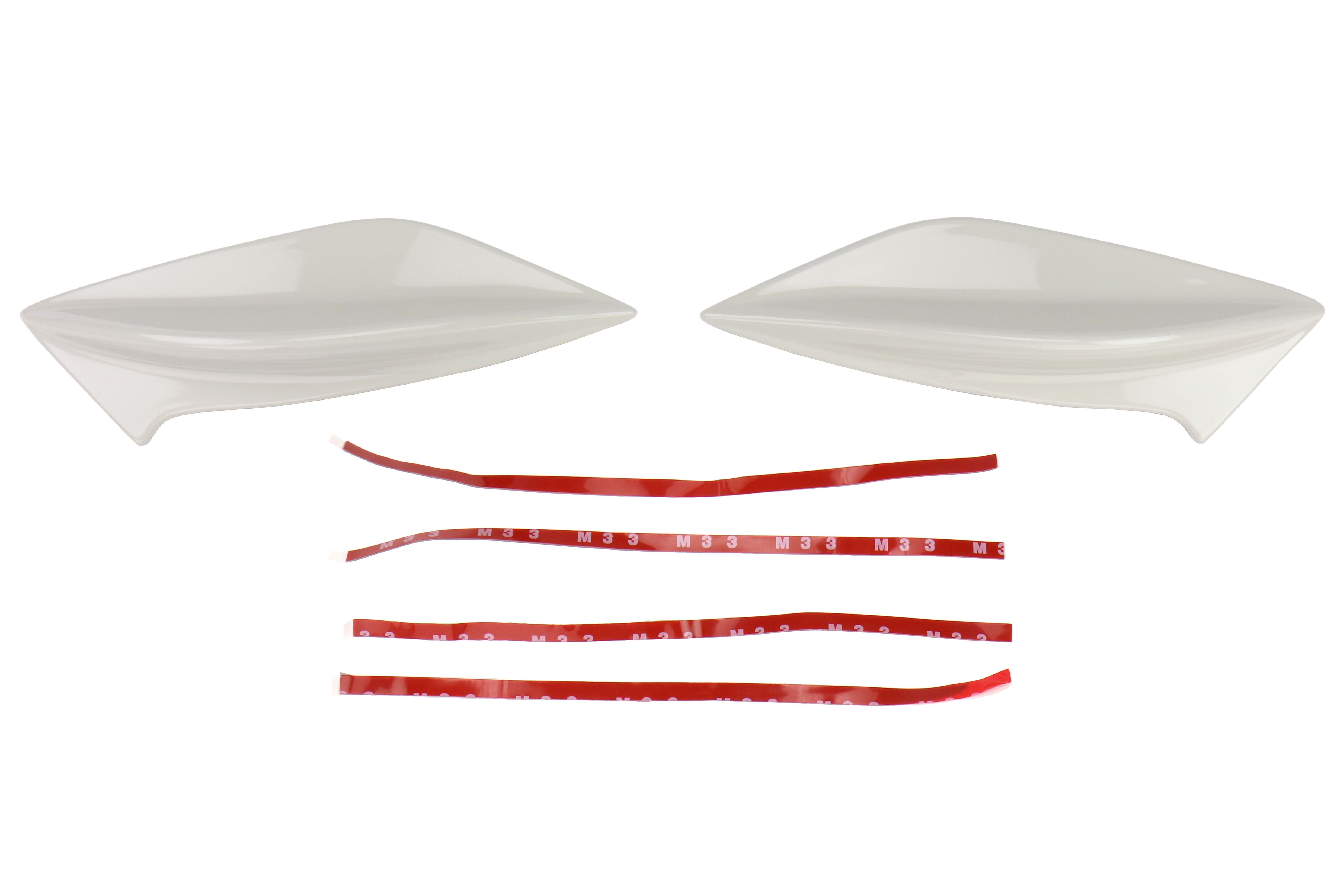 OLM STI Spoiler Side Fins - Crystal White Pearl (K1X) - 2015-2021 Subaru STI / WRX (With STI Wing)